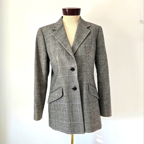 AQUASCUTUM LONDON British Luxury 100% Wool Grey Women's Blazer. Size 10 - Picture 1 of 15